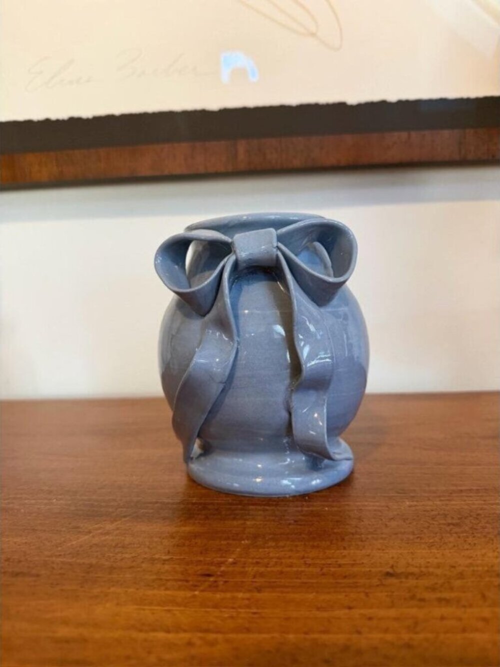 Maryfrances Carter Blue Ribbon Bow Vase